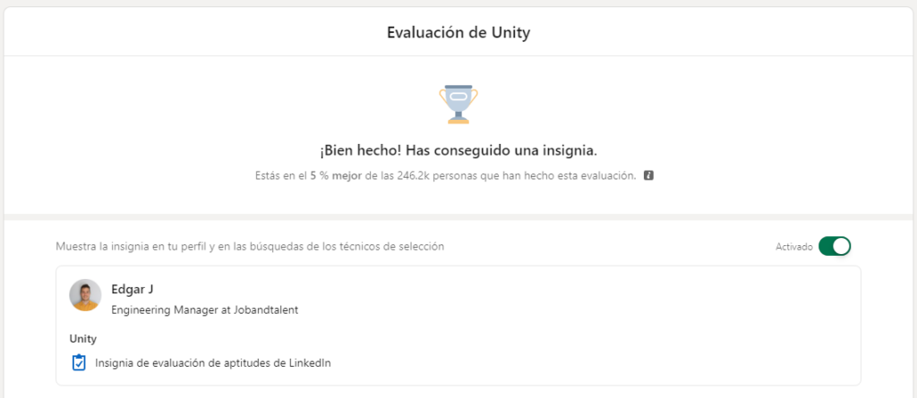 Linkeding Unity skills test