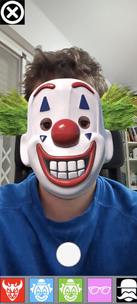 AR Sanbox Clown Face Mask