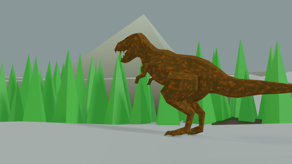 Low poly dinosaur back