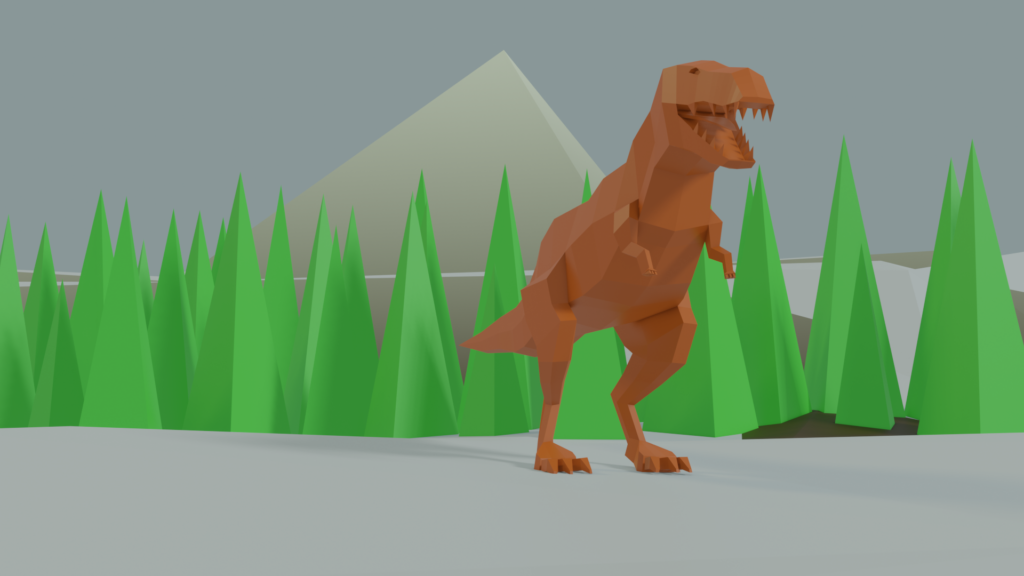 Low poly dinosaur body